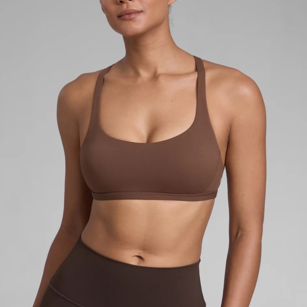 CRZ yoga strappy bra, coffee brown